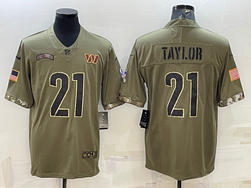 Men's Washington Commanders Sean Taylor #21 Olive 2022 Salute To Service Retired Limited Jersey